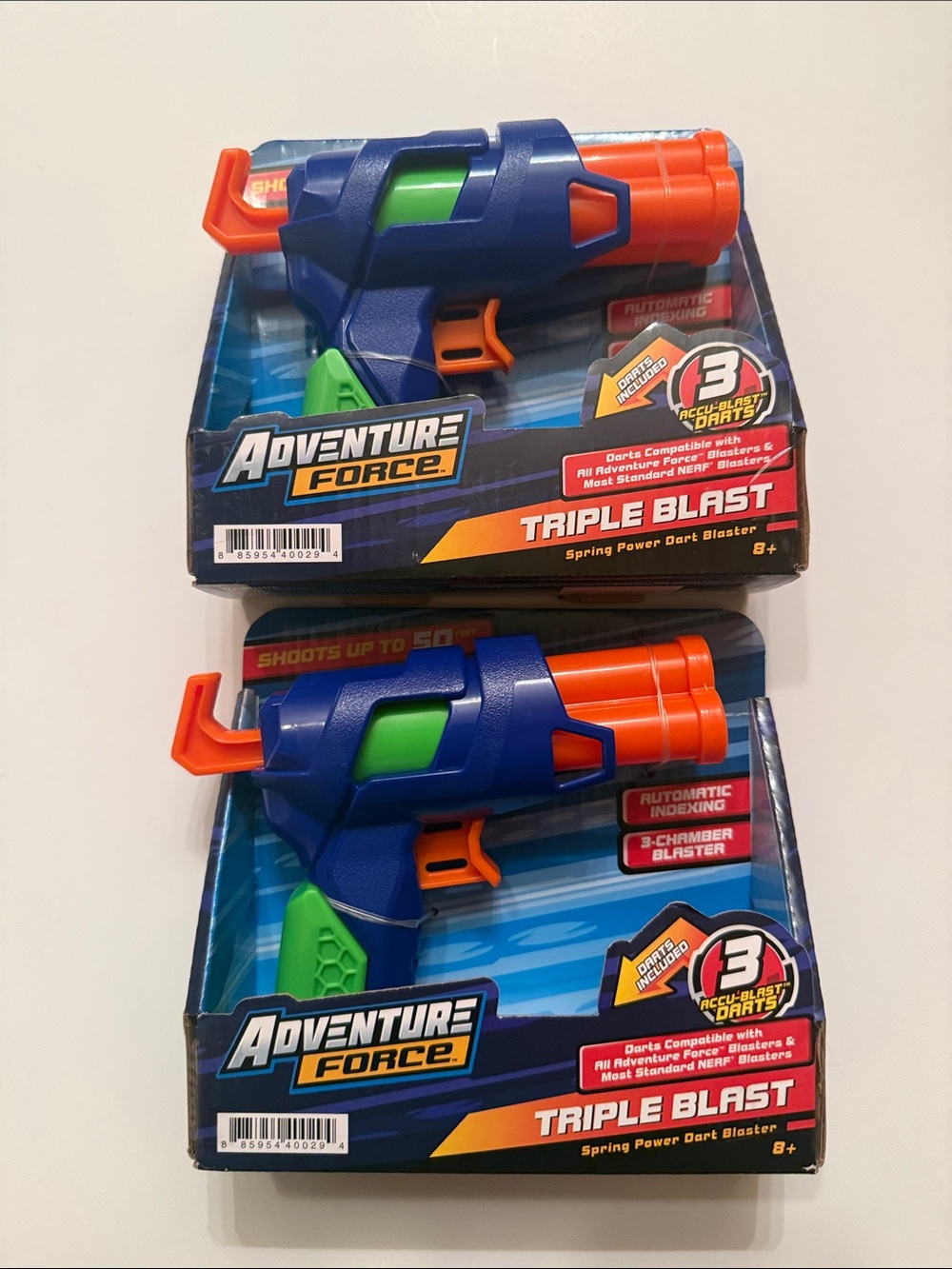 Adventure Force Triple Blast Kids Dart Blaster, 2 Blasters, New